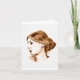 2004 zacht potlood tekening van Virginia Woolf kaa Kaart