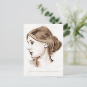 2004 Zachte potloodtekening: Virgina Woolf Briefkaart (Staand voorkant)