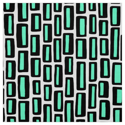 200515 - Zwart en Turquoise op wit Stof (Swatch)