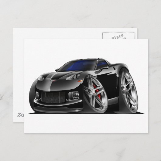 2005-09 Corvette Black Car Briefkaart (Voorkant / Achterkant)