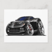 2005-09 Corvette Black Car Briefkaart (Voorkant)