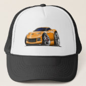 2005-09 Corvette Oranje auto Trucker Pet (Voorkant)