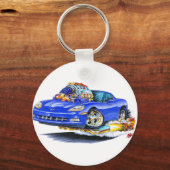 2005-10 Corvette Blue Car Sleutelhanger (Voorkant)