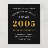 2005 Budget 21st Birthday Invitation Black Gold Flyer (Voorkant)