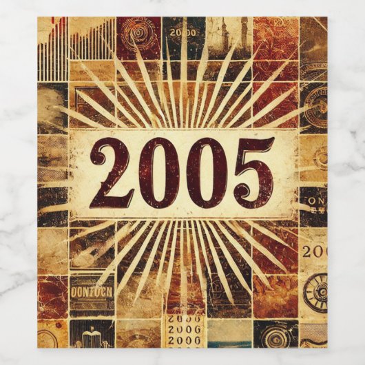 2005: Een jaar om te onthouden Wijn Etiket (Enkel label)