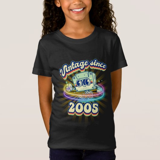 2005 Geboren Retro Vibes Cassettebandje 20e verjaa T-shirt (Voorkant)