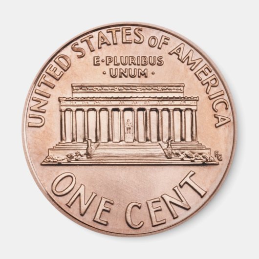 2005 Lincoln Memorial 1 cent kopergeld Magneet (Voorkant)