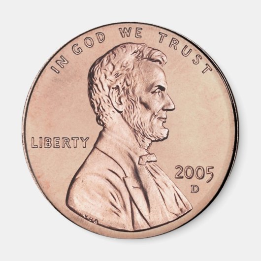 2005 Lincoln Memorial 1 cent kopergeld Magneet (Voorkant)