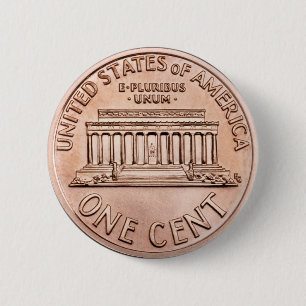 2005 Lincoln Memorial 1 cent kopergeld Ronde Button 5,7 Cm