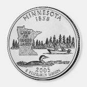 2005 Minnesota State Quarter magneet (Voorkant)