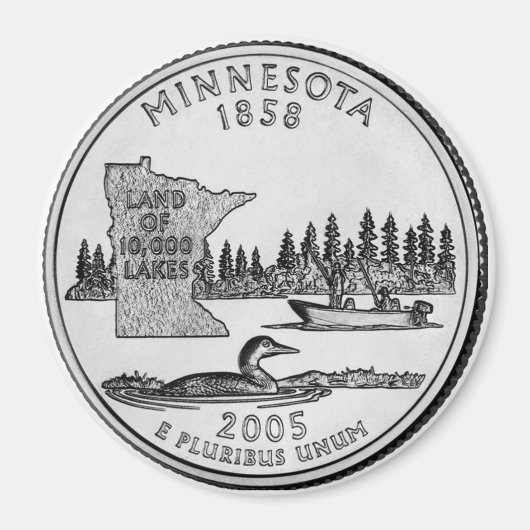 2005 Minnesota State Quarter magneet (Voorkant)