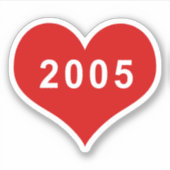 2005 Rood Hart Vinyl Sticker (Voorkant)
