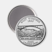 2005 West Virginia State Quarter magneet (Voorkant / Achterkant)