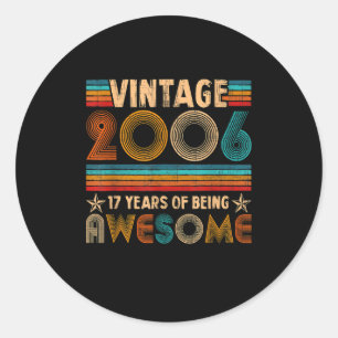 2006 17e verjaardag van cadeaujongens meisjes 17 ronde sticker