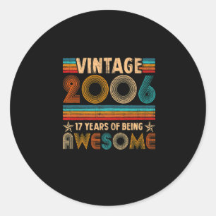 2006 17e verjaardag van cadeaujongens meisjes 17 ronde sticker
