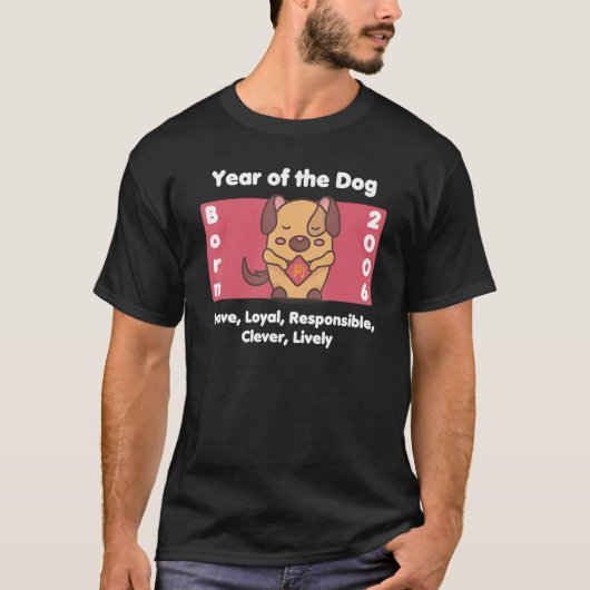 2006 Geboortejaar van de hond T-shirt (Voorkant)