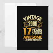  2006 Gesteld in 2006 17e verjaardag 17 jaar O Kaart (Voorkant / Achterkant)
