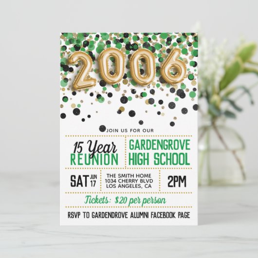 2006 High School College Reünie Kaart (Staand voorkant)