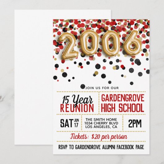 2006 High School College Reünie Kaart (Voorkant / Achterkant)