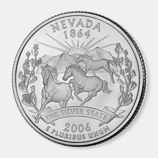2006 Nevada State Quarter magneet (Voorkant)