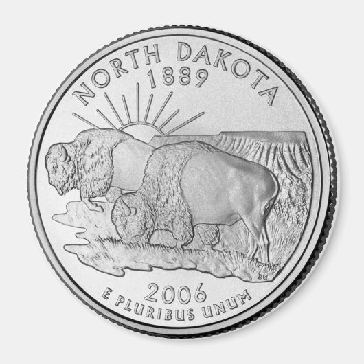 2006 North Dakota State Quarter magneet (Voorkant)