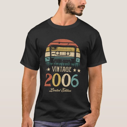 2006 Retro Cassette 2006 16e verjaardag 16 T-shirt (Voorkant)