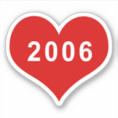 2006 Rood Hart Vinyl Sticker (Voorkant)