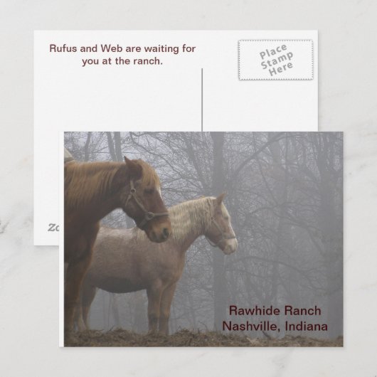 20071221_0021_r1, Rawhide RanchNashville, Indiana Briefkaart (Voorkant / Achterkant)