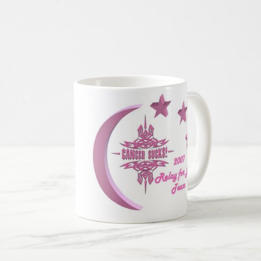 2007 CancerSucks.com Relay Koffiemok (Voorkant rechts)