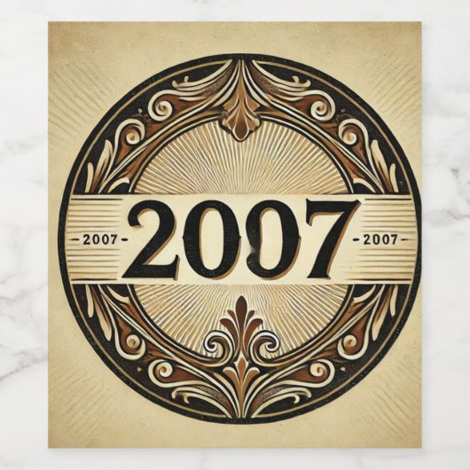 2007: Een jaar van grootsheid Wijn Etiket (Enkel label)