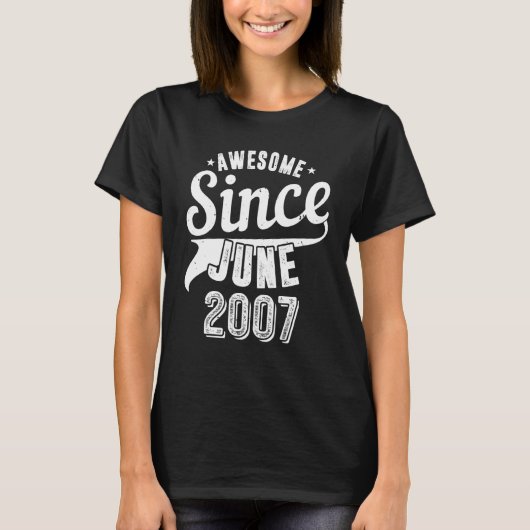  2007 Geweldige sinds juni Happy my 15th Birt T-shirt (Voorkant)