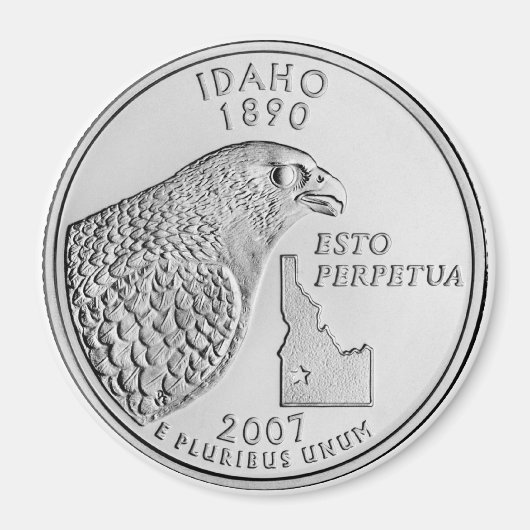 2007 Idaho State Quarter magneet (Voorkant)