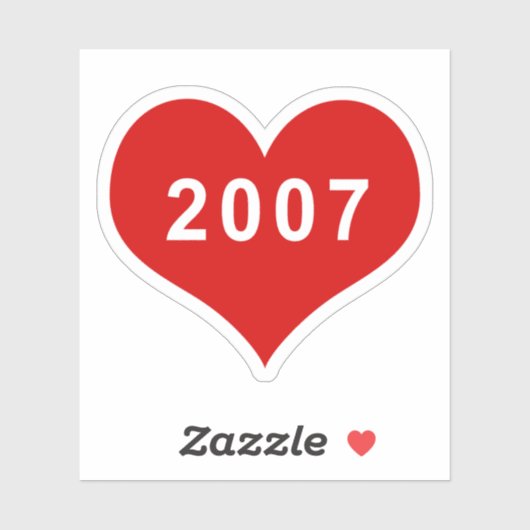 2007 Rode Liefde Hart Vinyl Sticker (Vel)