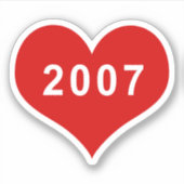 2007 Rode Liefde Hart Vinyl Sticker (Voorkant)