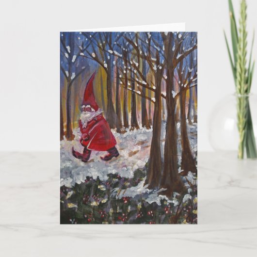 2007_Walking_Gnome Feestdagen Kaart (Voorkant)