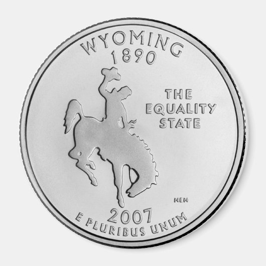 2007 Wyoming State Quarter magneet (Voorkant)