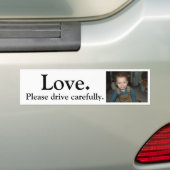 20080303OverallsSmile, Love...rijd alsjeblieft zor Bumpersticker (Op auto)