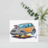 2008-10 PT Cruiser Grey Woodie Briefkaart (Staand voorkant)