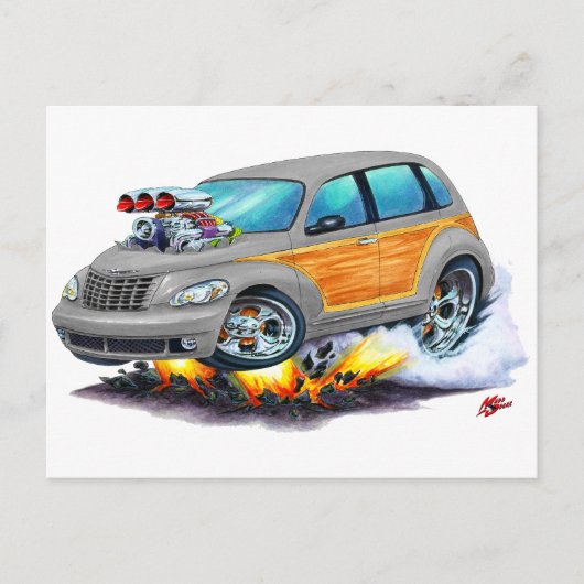 2008-10 PT Cruiser Grey Woodie Briefkaart (Voorkant)