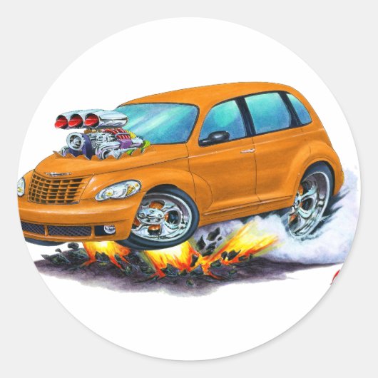 2008-10 PT Cruiser Oranje auto Ronde Sticker (Voorkant)
