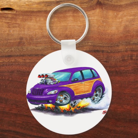2008-10 PT Cruiser Paarse Woodie Sleutelhanger (Voorkant)