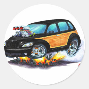 2008-10 PT Cruiser Zwart Woodie Ronde Sticker