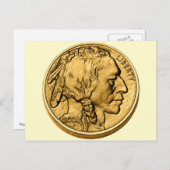 2008 American Buffalo Gold Bulion Coin Post Card Briefkaart (Voorkant / Achterkant)