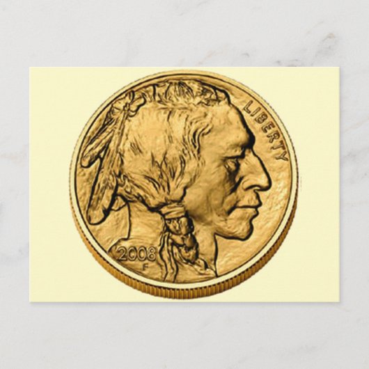 2008 American Buffalo Gold Bulion Coin Post Card Briefkaart (Voorkant)
