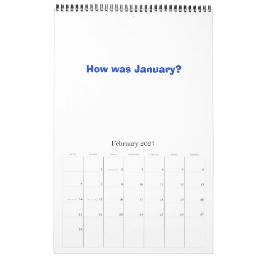 2008, Calander, A, Simple Kalender (Feb 2027)