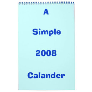 2008, Calander, Eenvoudige A, Kalender