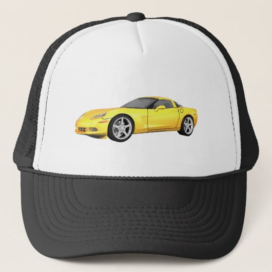2008 Corvette: Sportauto: Gele finish: Trucker Pet (Voorkant)