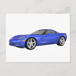 2008 Corvette: Sports Car: Blue Finish: Briefkaart