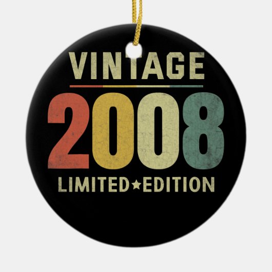 2008 Limited Edition 14th Birthday Mannen Keramisch Ornament (Voorkant)