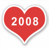 2008 Rood Hart Vinyl Sticker (Voorkant)